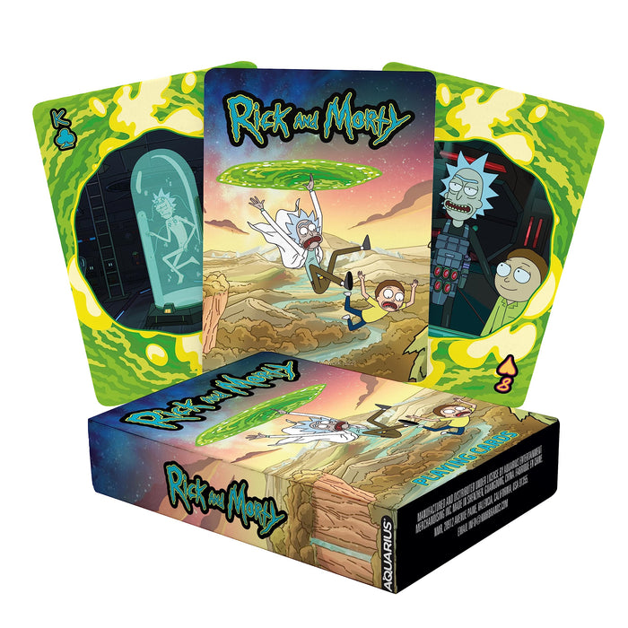 AQUARIUS Rick and Morty Playing Cards – Rick and Morty Themed Deck of Cards for Your Favorite Card Games - Officially Licensed Rick and Morty Merchandise & Collectibles, Green, 2.5 x 3.5