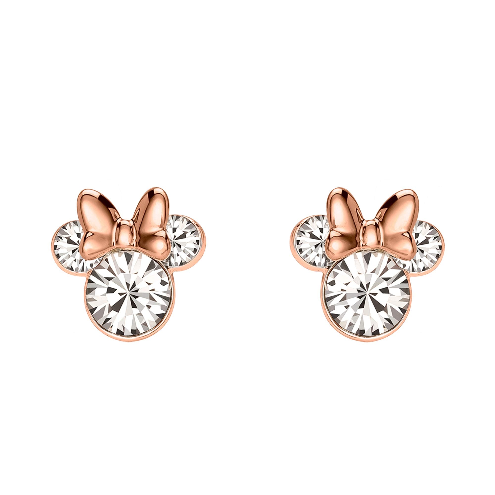 Minnie Mouse Stone Set Silver and Rose Gold Earrings EF00469PAPRL.PS