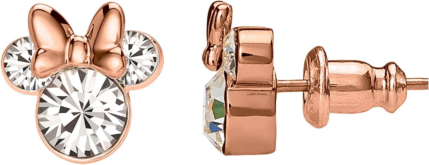 Minnie Mouse Stone Set Silver and Rose Gold Earrings EF00469PAPRL.PS