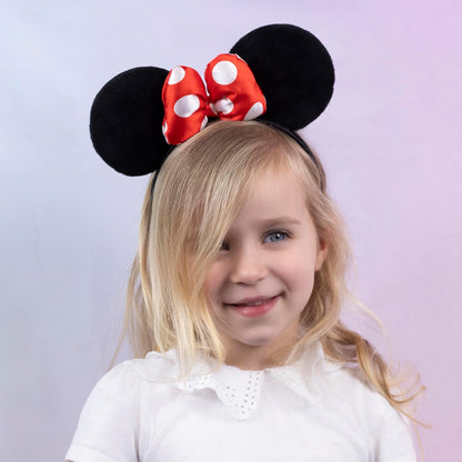 Peers Hardy Disney Minnie Mouse Red, Black & White Polka Dot Bow Headband V700050L.PH,One Size