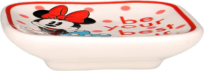 Disney Mickey and Minnie Multicoloured Ceramic Gift 3 piece Boxed Trinket Tray Set VC700375L
