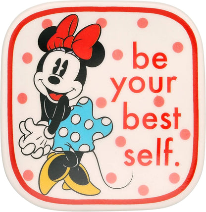 Disney Mickey and Minnie Multicoloured Ceramic Gift 3 piece Boxed Trinket Tray Set VC700375L