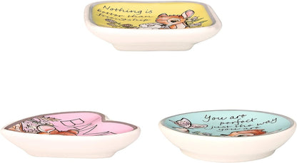 Disney Bambi Yellow, pink & blue Ceramic Gift 3 piece Boxed Trinket Tray Set VC700374L