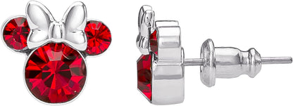 Peers Hardy Pendientes de Minnie de Disney, bañados en plata, piedra natal de julio, talla única, sin piedras preciosas, latón, sin piedra, EF00469SJUYL.PH, talla única, latón, sin piedras preciosas