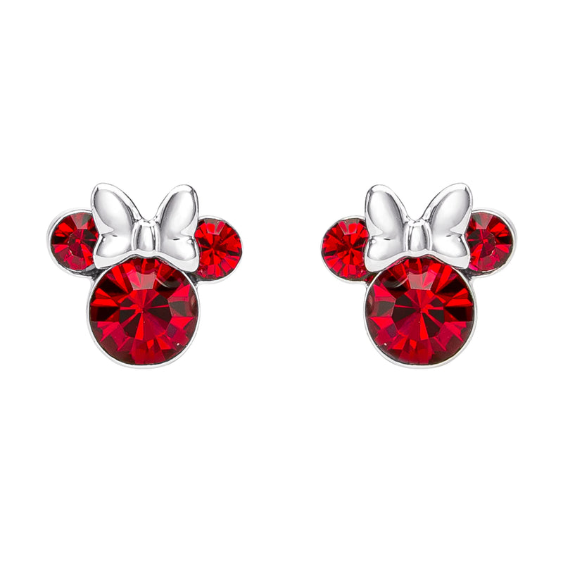 Peers Hardy Pendientes de Minnie de Disney, bañados en plata, piedra natal de julio, talla única, sin piedras preciosas, latón, sin piedra, EF00469SJUYL.PH, talla única, latón, sin piedras preciosas