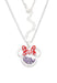 Disney Minnie Silver Plated Brass with Red enamel Bow February Birthstone Floating Stone Necklace CF00308SFEBL-Q.PH