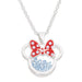 Disney Minnie Silver Plated Brass with Red enamel Bow December Birthstone Floating Stone Necklace CF00308SDECL-Q.PH