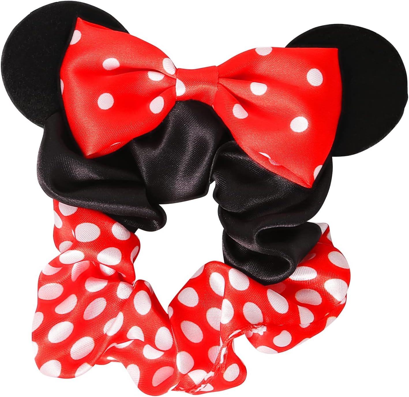 Disney Minnie Mouse Red & Black 3pc Hair Scrunchie Set VE700362L