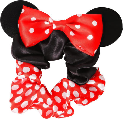 Disney Minnie Mouse Red & Black 3pc Hair Scrunchie Set VE700362L