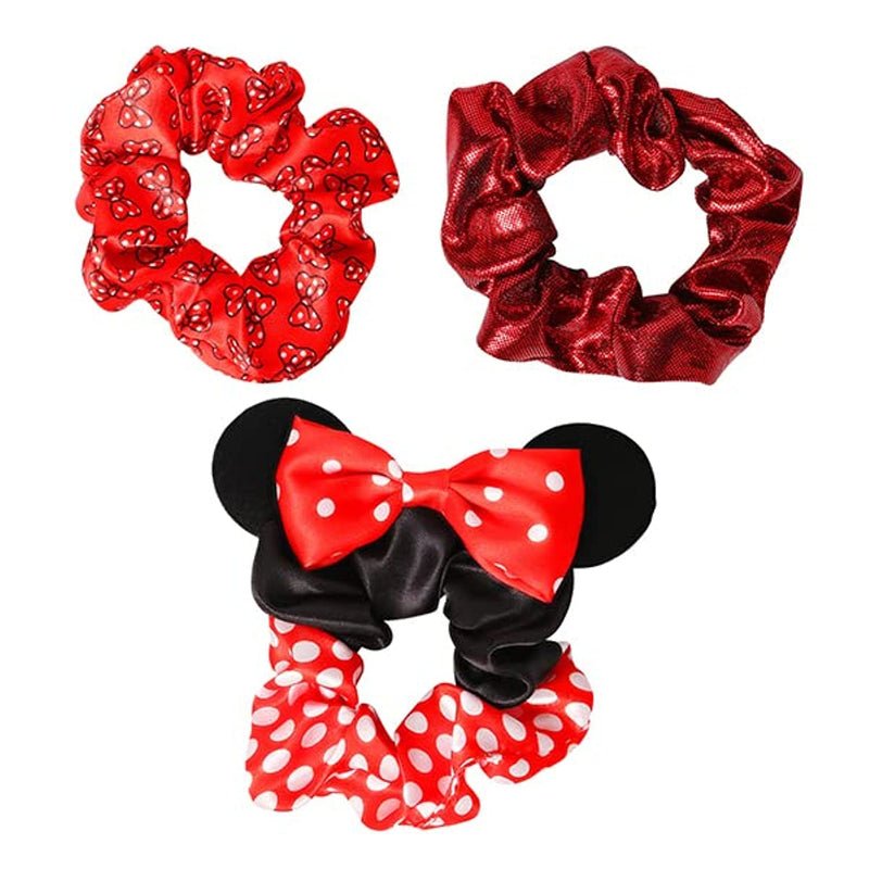 Disney Minnie Mouse Red & Black 3pc Hair Scrunchie Set VE700362L