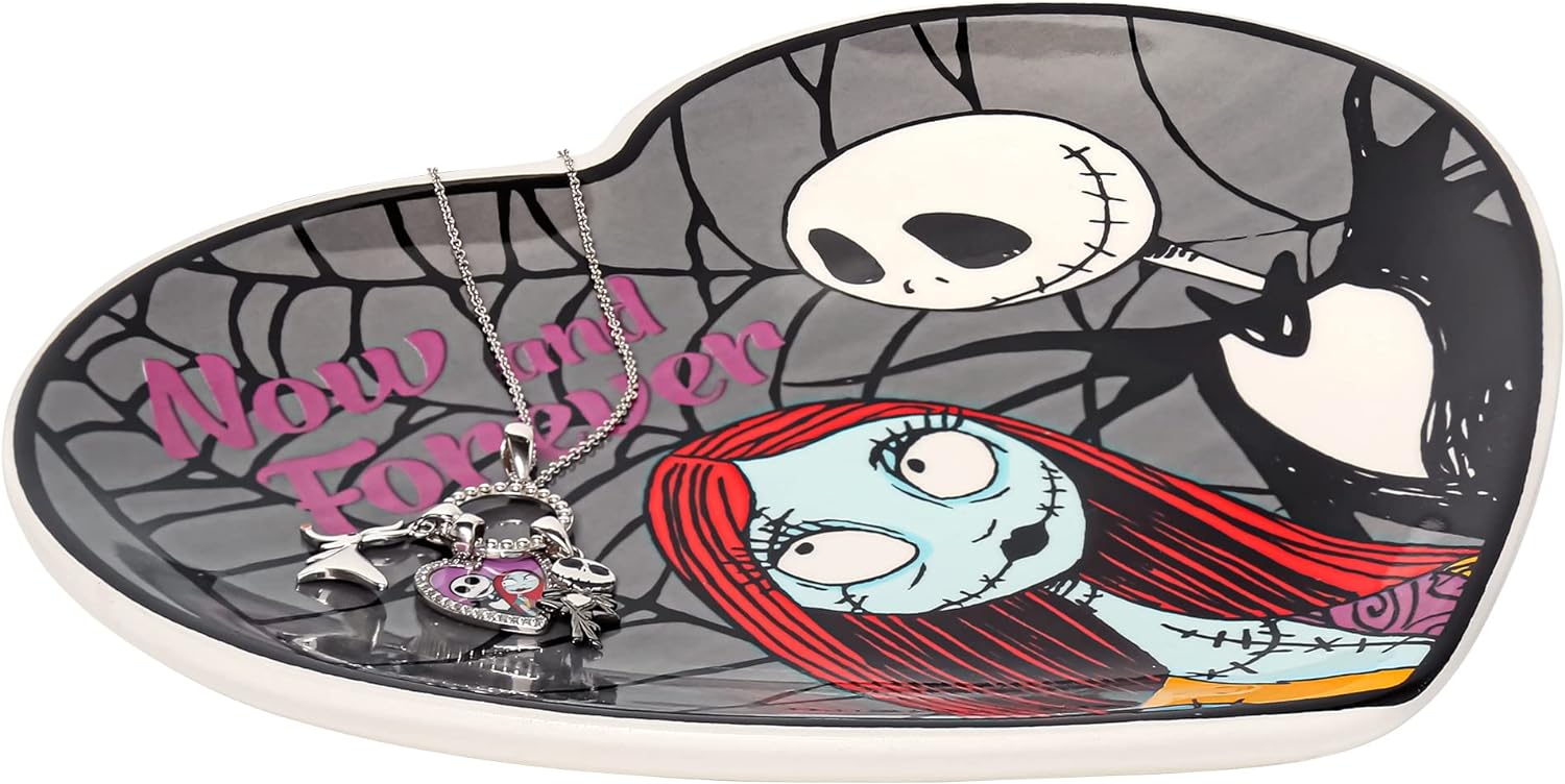 Disney The Nightmare Before Christmas Multicoloured Ceramic Heart Shaped Trinket Tray VC700681L