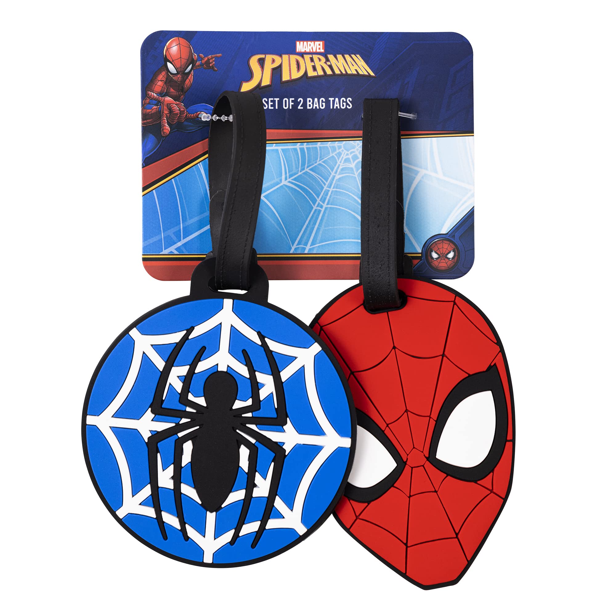 Peers Hardy - Disney Marvel Spiderman Red & Blue 2 Piece Luggage Tags