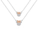 Disney Minnie Mouse Two Tone Cubic Zirconia Mother and Daughter Necklace Set, One Size, Brass Minnie Set 2