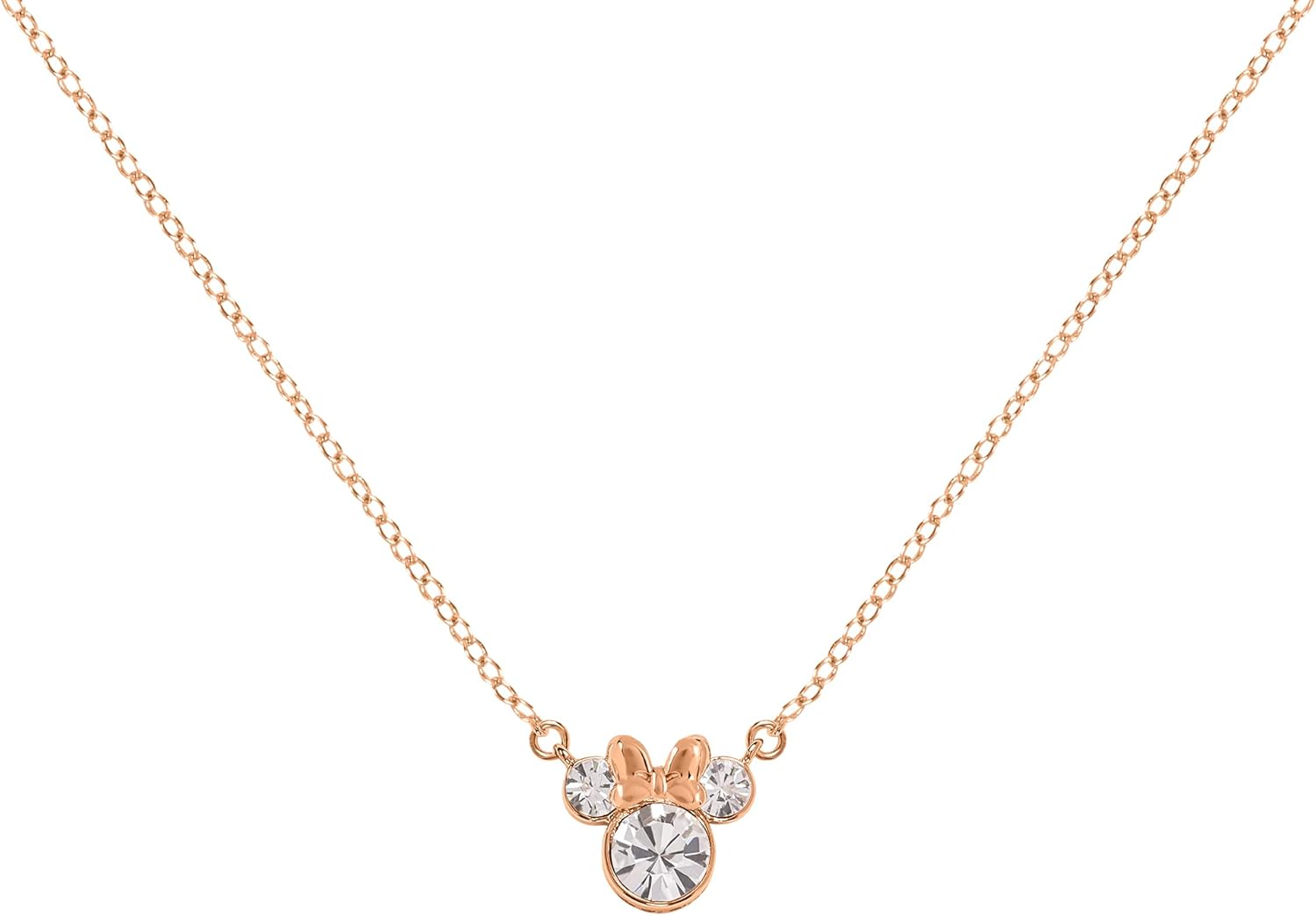 Disney Minnie Mouse Halsketten-Set, Zweifarbig, mit Zirkonia-Steinen, Mutter und Tochter, Einheitsgröße, Messing