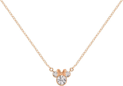 Disney Minnie Mouse Halsketten-Set, Zweifarbig, mit Zirkonia-Steinen, Mutter und Tochter, Einheitsgröße, Messing