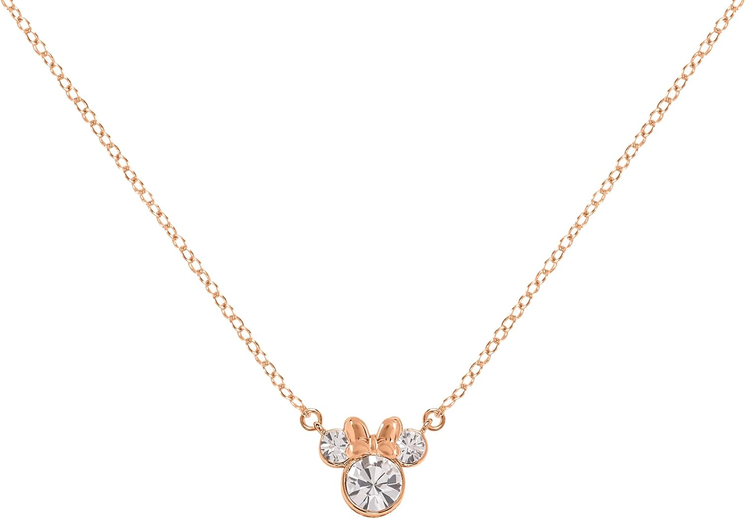 Disney Minnie Mouse Rose Gold Plated Clear Crystal Hoop Earrings & Necklace Set SF00488PRWL.PH