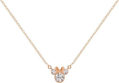 Disney Minnie Mouse Rose Gold Plated Clear Crystal Hoop Earrings & Necklace Set SF00488PRWL.PH