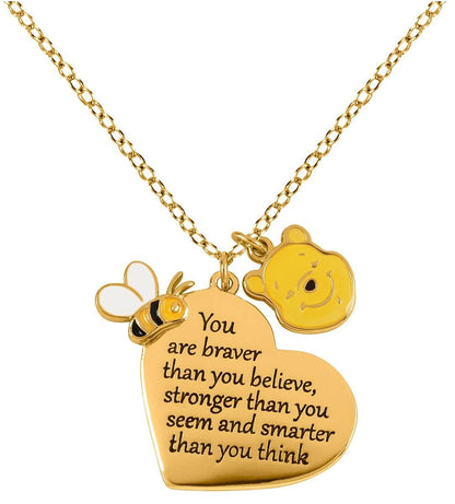 Winnie The Pooh You Are Braver Than You Believe Halsketting goudkleurig Disney, Fan merch, Film