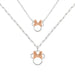 Disney Minnie Mouse Two Tone Cubic Zirconia Mother and Daughter Necklace Set, One Size, Brass