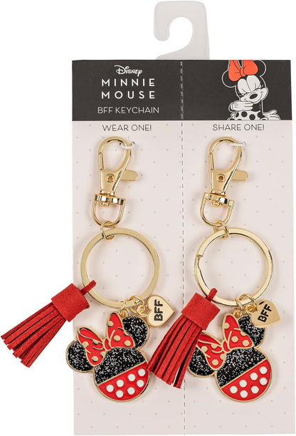 Peers Hardy - Disney Minnie Mouse Red, Black and Gold BFF Keyring Set