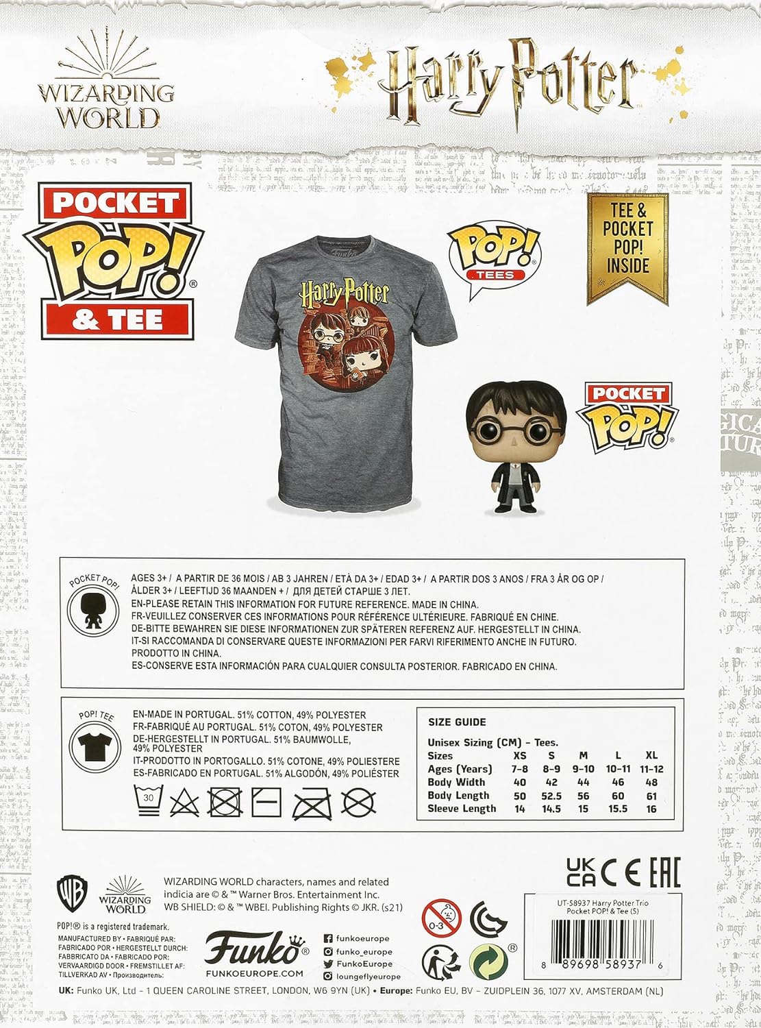 HARRY POTTER Trio - POP! & Tee Funko Pop! Standard 134/140 134/140 Standard