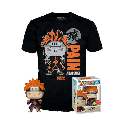 Funko Pop! & Tee: Naruto - Pain - (PU/GW) - S - T-Shirt - Kleidung mit Vinyl-Sammelfigur - Geschenkidee - Spielzeug und Kurzärmeliges Top Für Erwachsene Männer und Frauen - Offizielle Handelswaren
