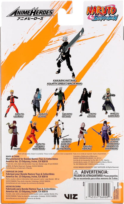 Anime Heroes Naruto Action Figure Hatake Kakashi Fourth Great Ninja War, 17cm Kakashi Figure With Extra Hands And Sword, Naruto Shippuden Anime Figure, Bandai Action Figures For Boys And Girls