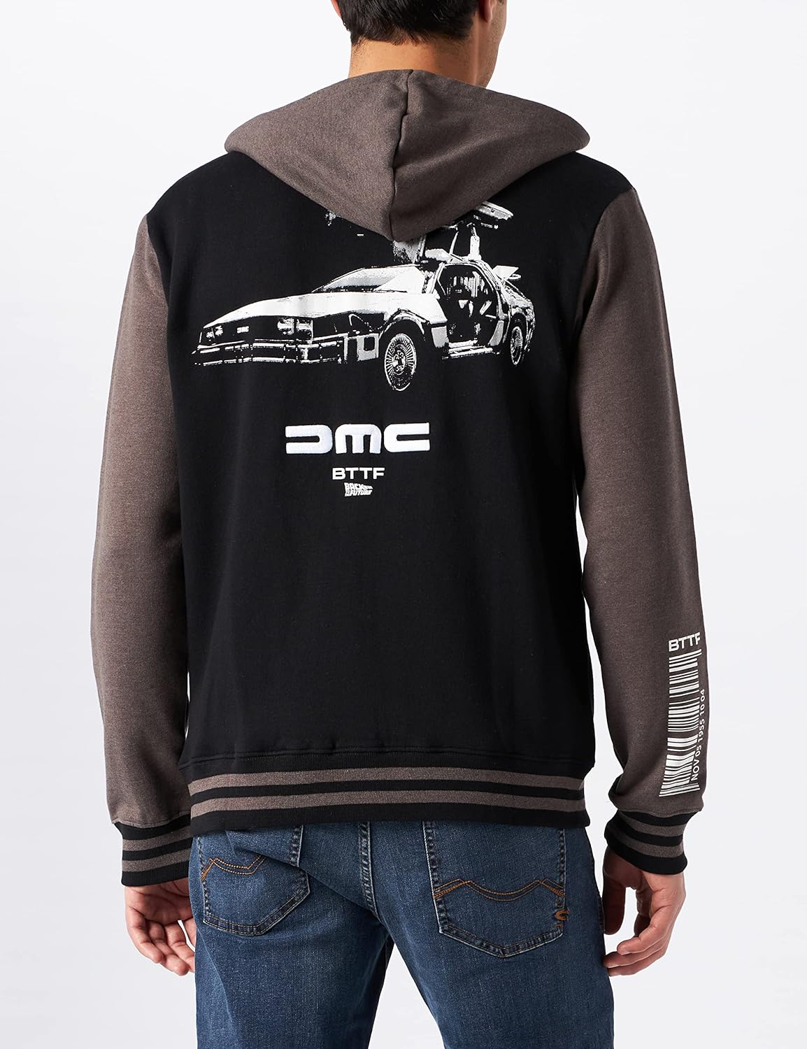 Retour vers le futur Herren Kapuzenpullover S Schwarz / Anthrazit Melange