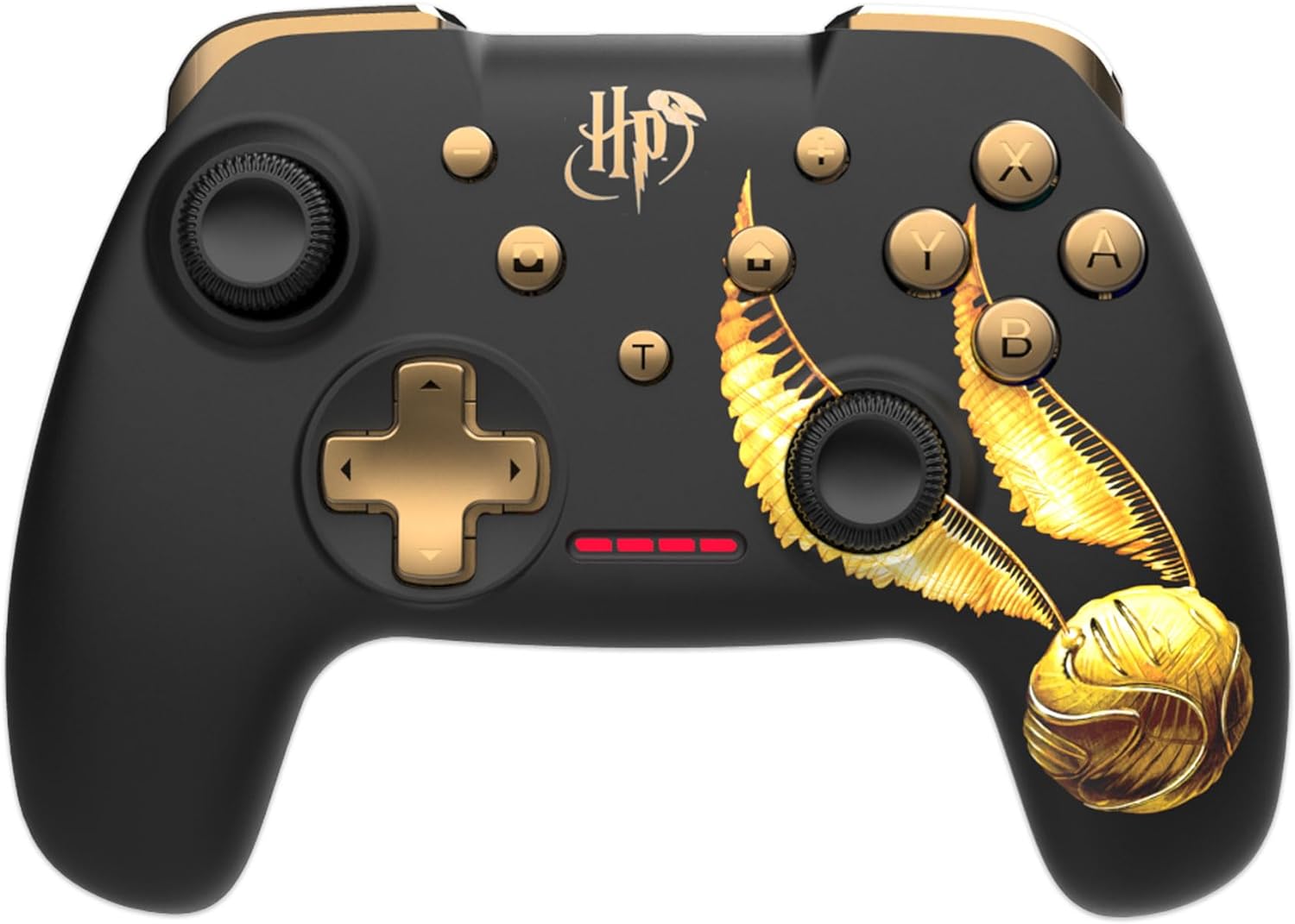 Harry Potter - Manette Sans Fil pour Nintendo Switch - Modèle Vif d'Or - Noire - Câble 1M