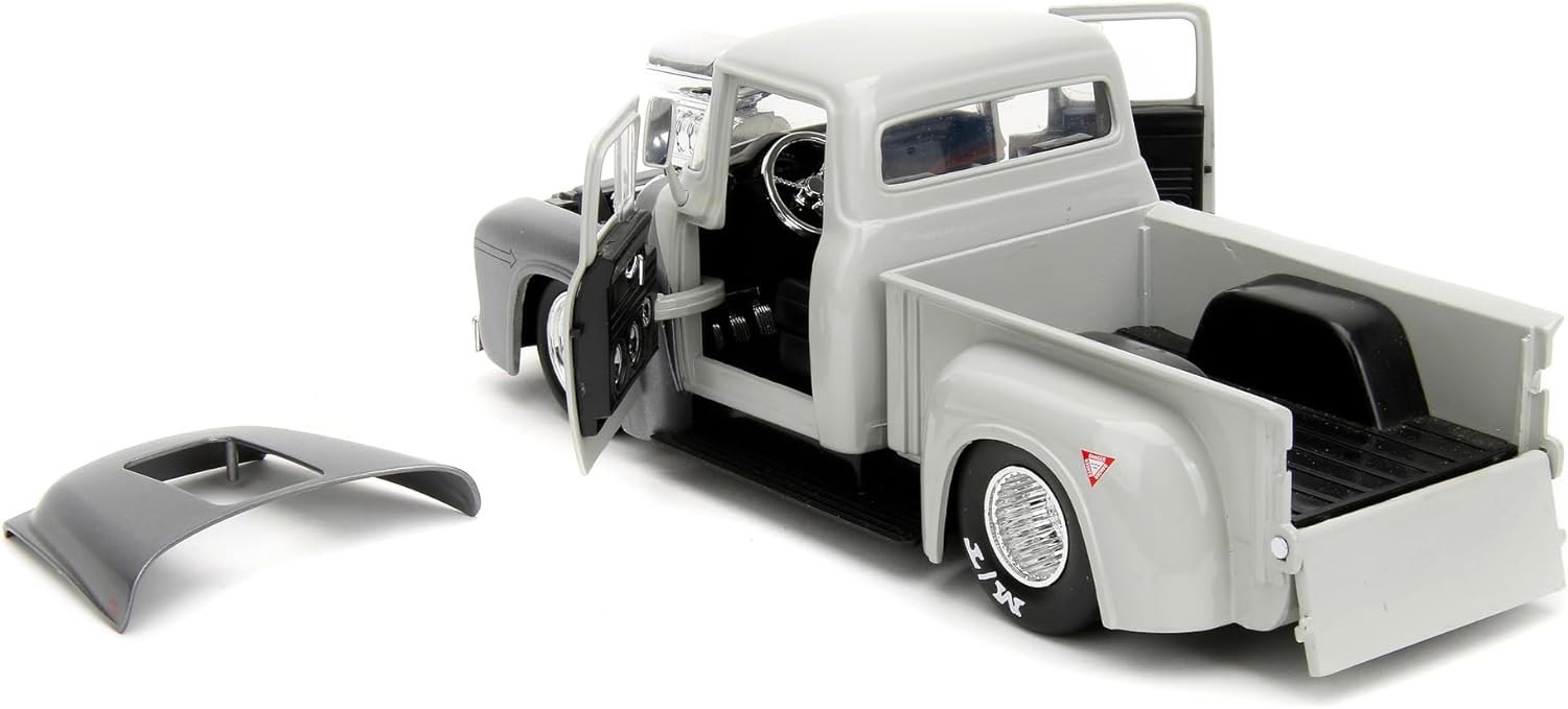 Jada- Street Fighter II, Ford Pickup Escala 1:24, en Metal, Giro de Ruedas, Apertura de Puertas y Figura de Guile (253255057)
