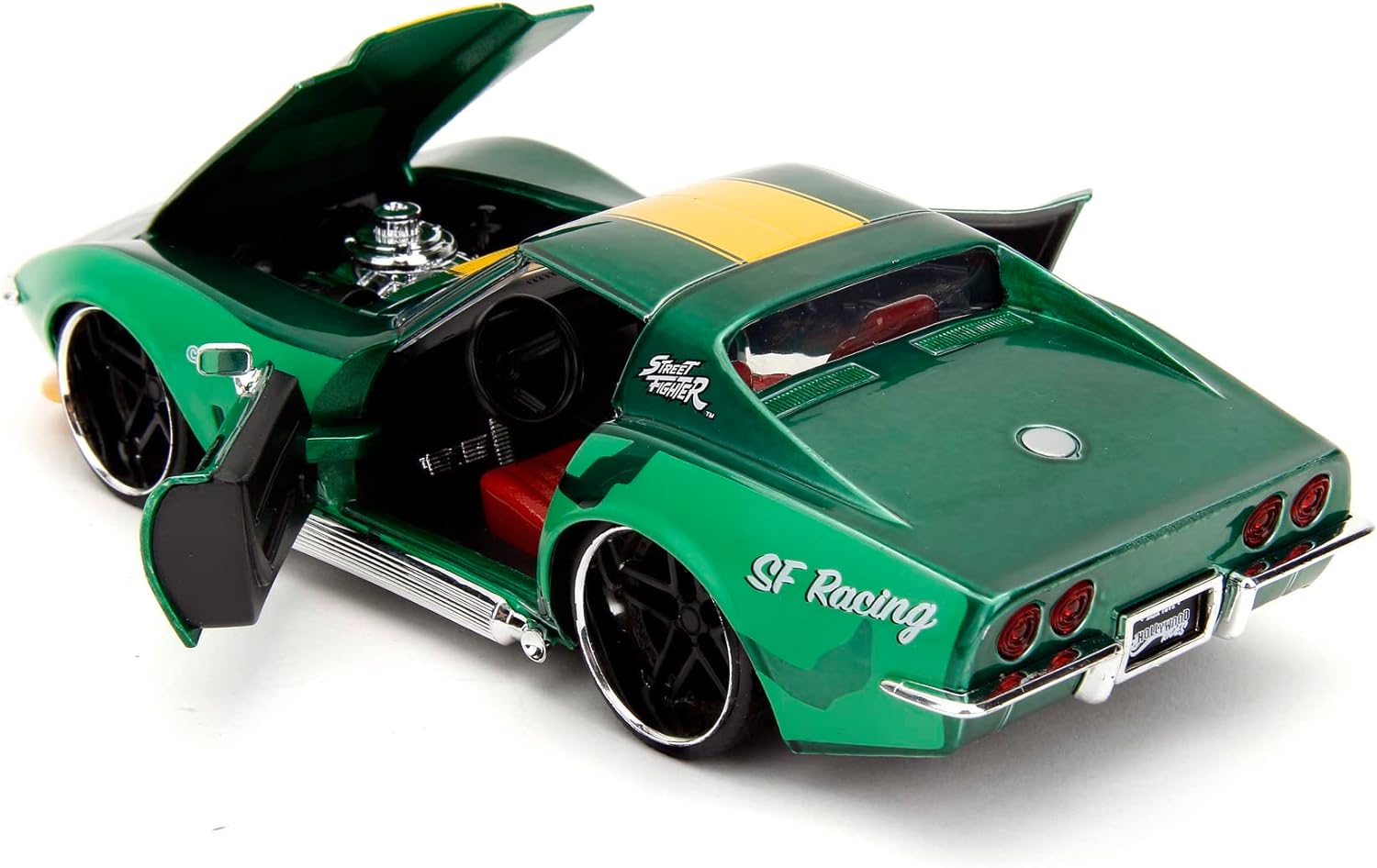 Jada- Street Fighter II, Cammy Chevrolet 1969 Corvette, Escala 1:24 , en Metal, Giro de Ruedas, Apertura de Puertas y Figura de Cammy (253255061)