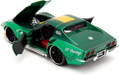 Jada- Street Fighter II, Cammy Chevrolet 1969 Corvette, Escala 1:24 , en Metal, Giro de Ruedas, Apertura de Puertas y Figura de Cammy (253255061)