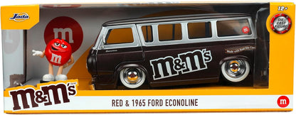 Jada Toys M&Ms - Figura roja con Ford Econoline de 1965 (18 cm