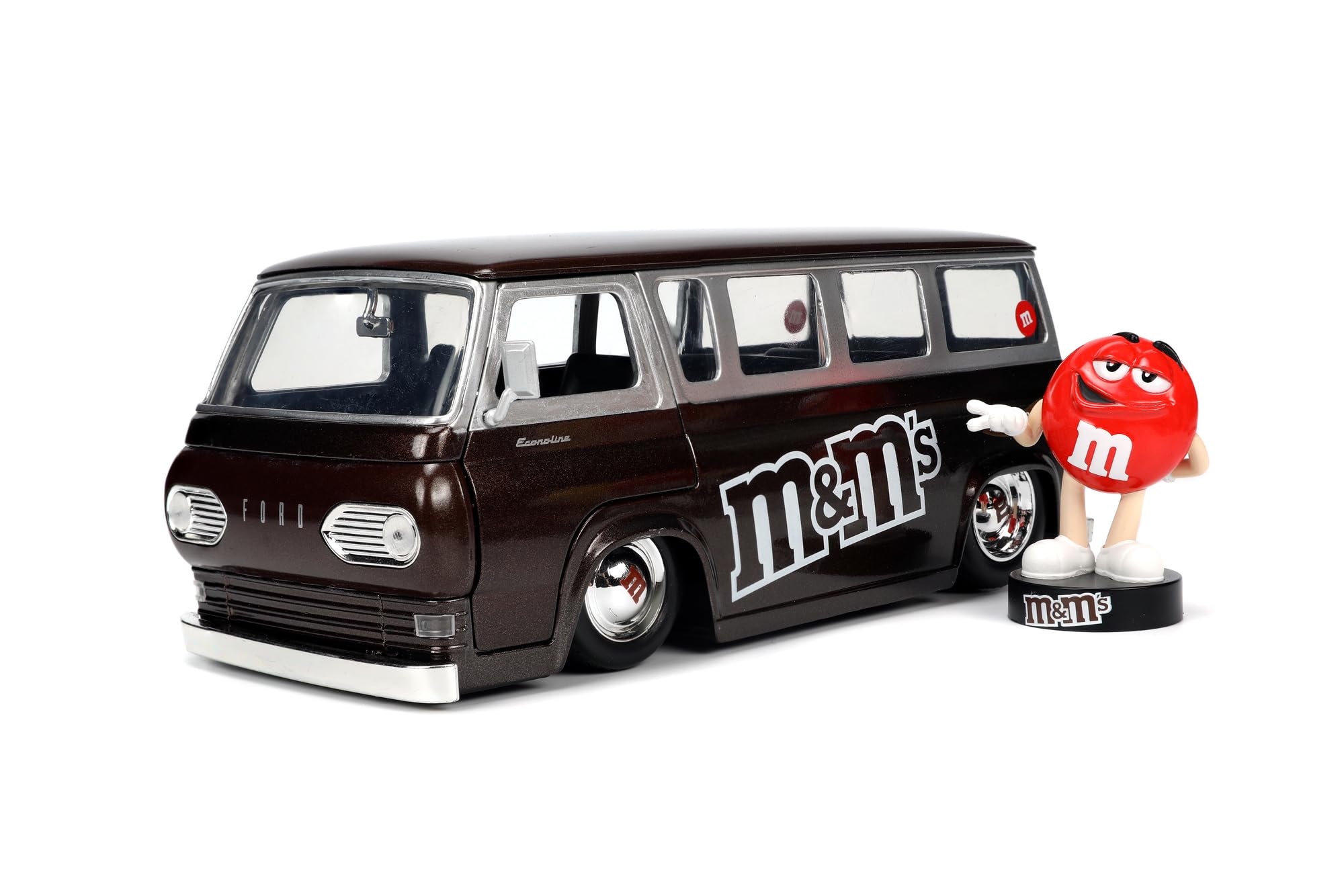 Jada Toys M&Ms - Figura roja con Ford Econoline de 1965 (18 cm