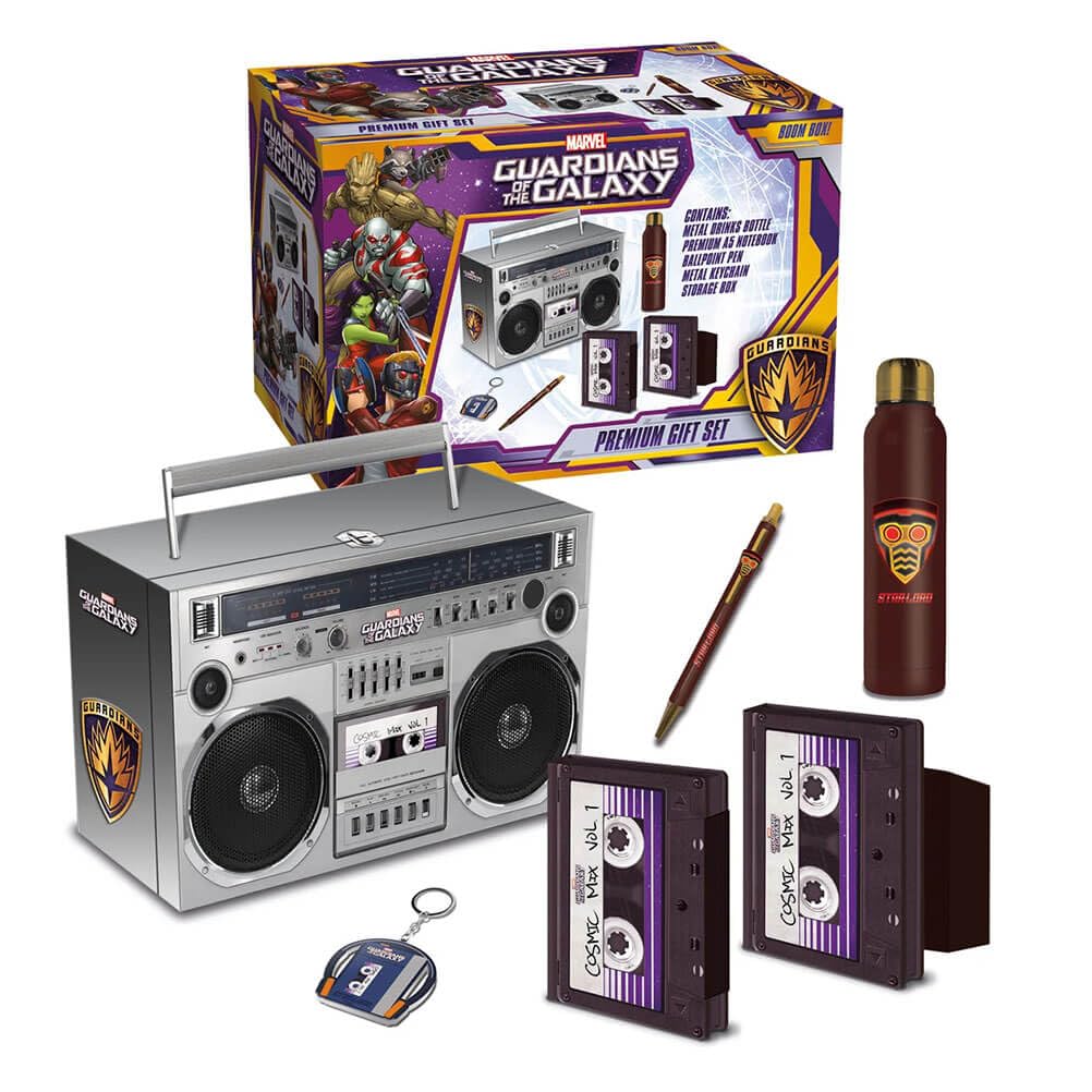 Pyramid International Guardians of the Galaxy Boom Box Premium Gift Set - Drinks Bottle, Notebook, Pen & Keyring in Trunk