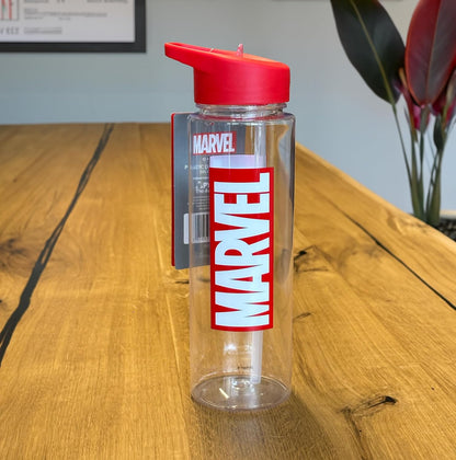 Marvel Water Bottle (Logo Design) 700ml Plastic Water Bottle, Girls Water Bottle, Boys Water Bottle, Kids Water Bottle, Marvel Gifts for Men, Women and Kids - Official Merchandise