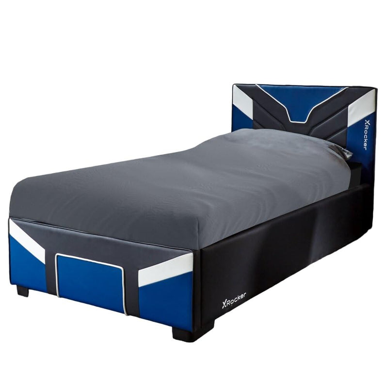 X-Rocker Cerberus Ottoman Gaming-Bett, Einzelbett, 91 cm, Blau Blau Einzelbett