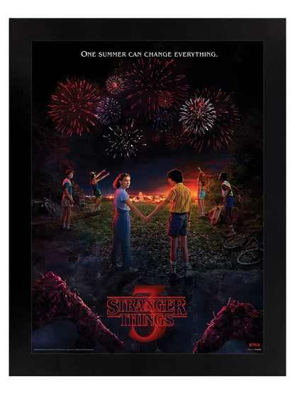 Stranger Things FP12526P-PL Bilderrahmenbild, 30 x 40 cm, One Summer, Mehrfarbig, 31 x 41 x 1, 5 cm