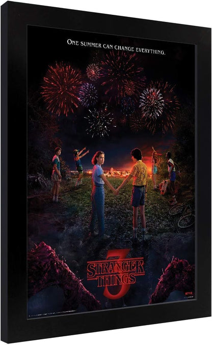 Stranger Things FP12526P-PL Bilderrahmenbild, 30 x 40 cm, One Summer, Mehrfarbig, 31 x 41 x 1, 5 cm