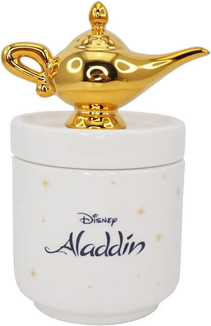 Half Moon Bay - Disney Aladdin Collectors Box - Genie Lamp - Trinket Box With Lid Gifts Home,White,14 cm