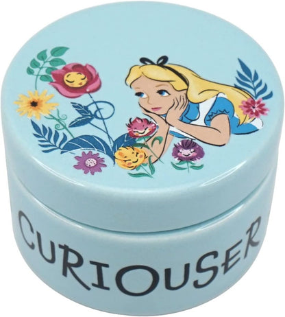 Disney Alice im Wunderland Keramik-Schmuckkästchen rund – Schmuckkästchen mit Deckel – 5,5 x 7,7 cm Home – Alice im Wunderland Geschenke