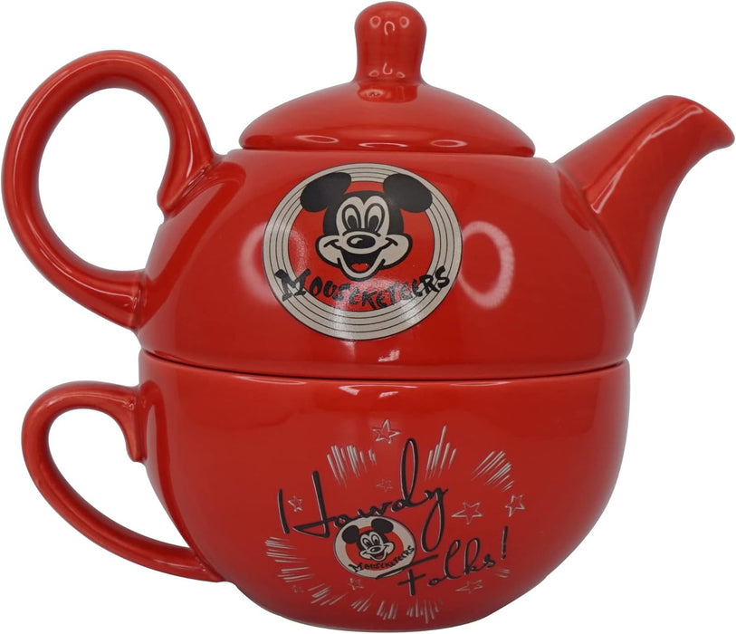 Disney Juego de té de Mickey Mouse para un juego – Juego de té – Taza de té – Tetera de Disney – Tetera de Disney Home – Tetera de una taza – Accesorios de cocina de Mickey Mouse