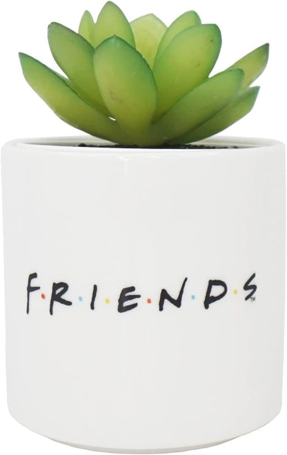 FRIENDS Plant Pot with Faux Plant 11.7cm - Central Perk - Plant Pot Indoor - Small Plant Pot Gift