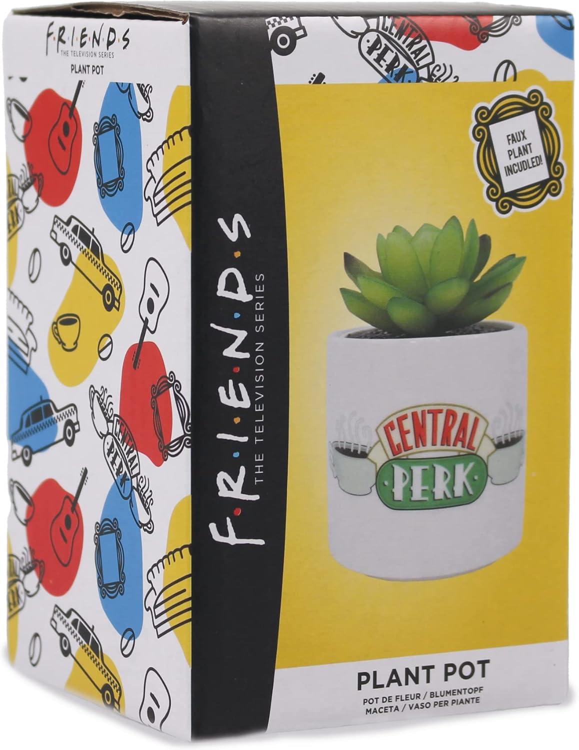 FRIENDS Plant Pot with Faux Plant 11.7cm - Central Perk - Plant Pot Indoor - Small Plant Pot Gift