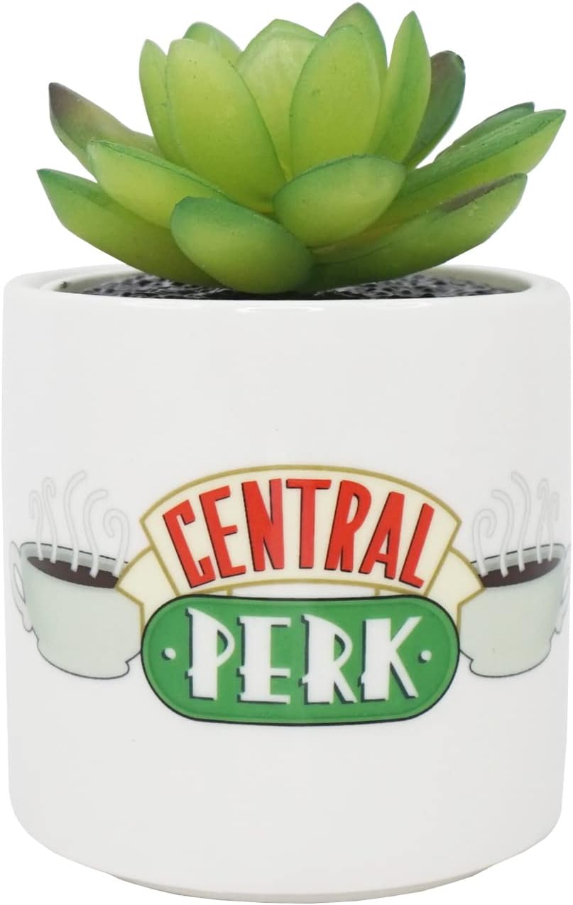 FRIENDS Plant Pot with Faux Plant 11.7cm - Central Perk - Plant Pot Indoor - Small Plant Pot Gift