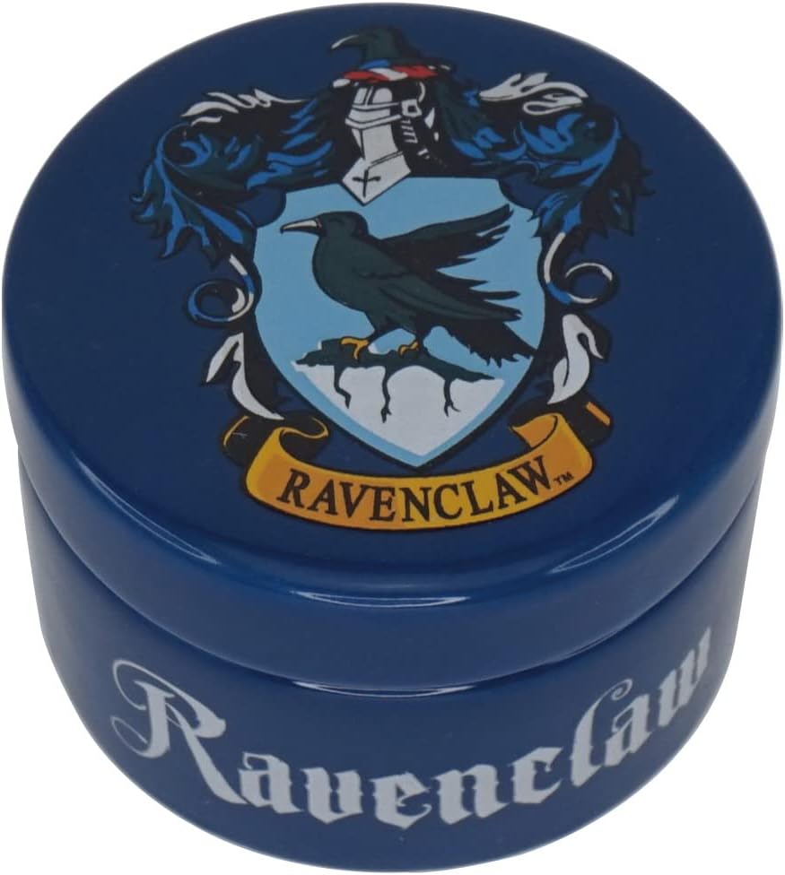 Harry Potter Ceramic Trinket Box Round - Ravenclaw - Trinket Box With Lid - 6cm Décor - Ravenclaw Gifts