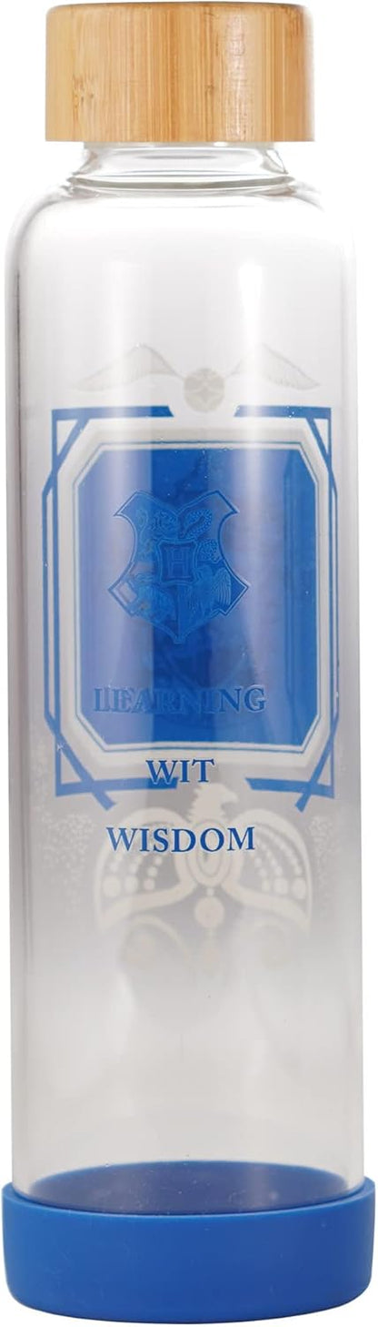 Harry Potter Glass Water Bottle - 500ml - Proud Ravenclaw - Reusable Water Bottle - Water Bottle Glass Ravenclaw Gifts