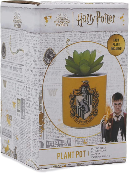 Harry Potter Half Moon Bay - Vaso per piante da interno, in ceramica, per interni, vasi per piante da interni, vasi decorativi per interni, idea regalo per interni, vaso per piante con Tassorosso