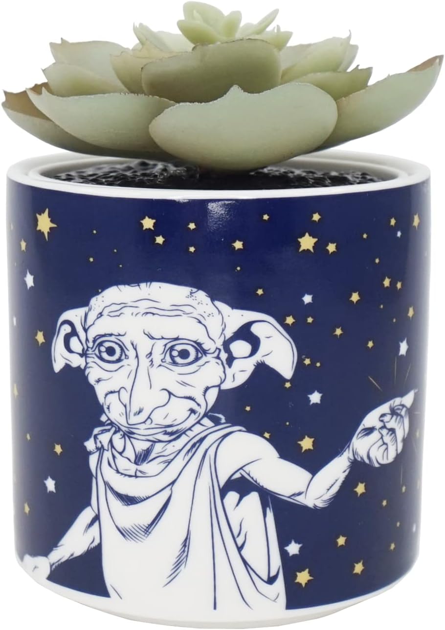 Harry Potter Dobby Plant Pot With Faux Plant 11.7cm - Indoor Small Décor - Dobby Gifts