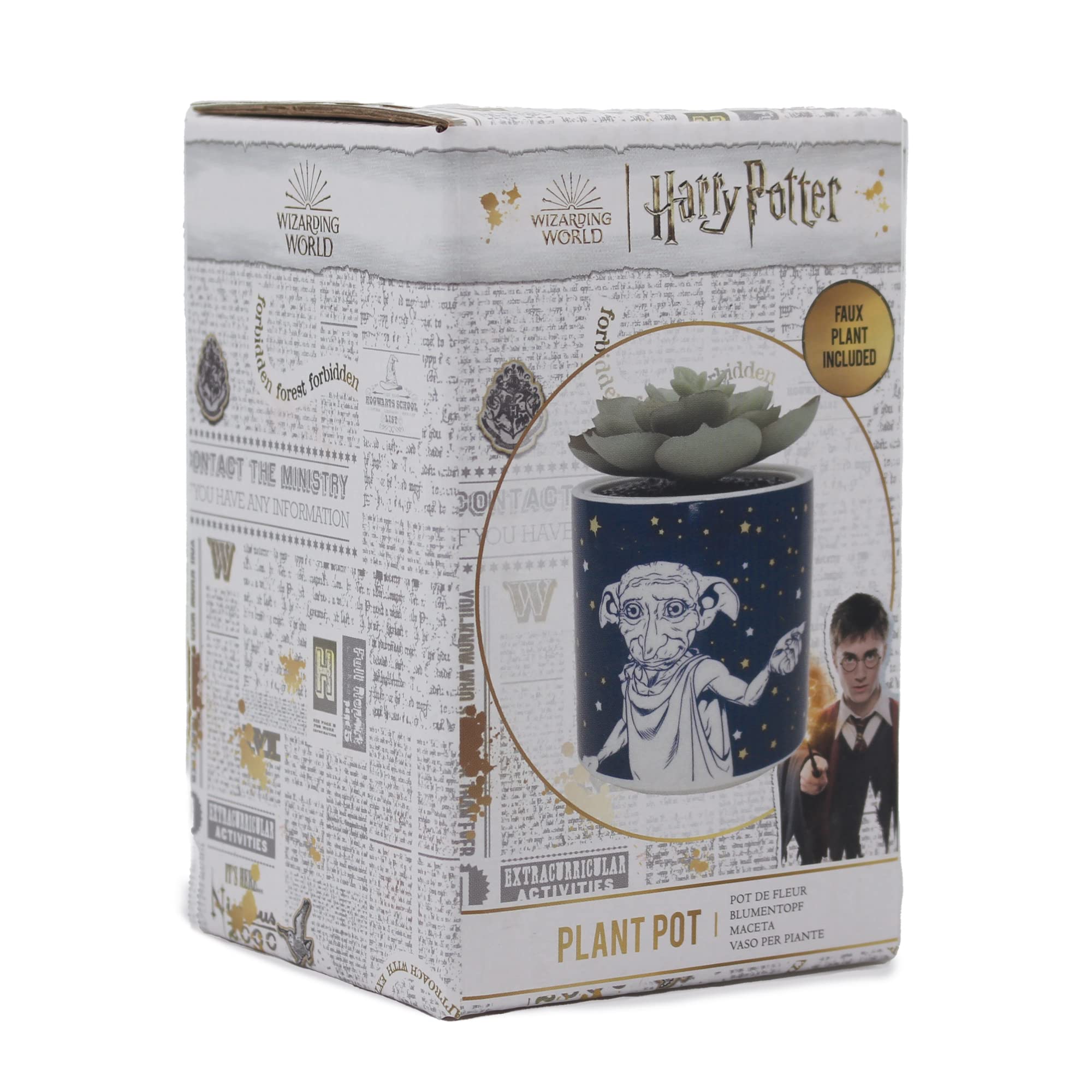 Harry Potter Dobby Plant Pot With Faux Plant 11.7cm - Indoor Small Décor - Dobby Gifts